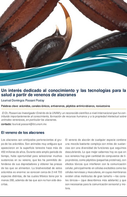 Vocación y trayectoria del grupo del Dr. L. Possani