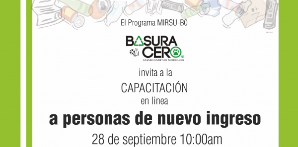 El programa MIRSU-B0 BASURA CERO, invita a la capacitación en línea.
