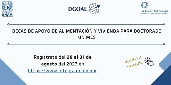 CONVOCATORIA BECAS DE APOYO DE ALIMENTACIN Y VIVIENDA PARA DOCTORADO UN MES