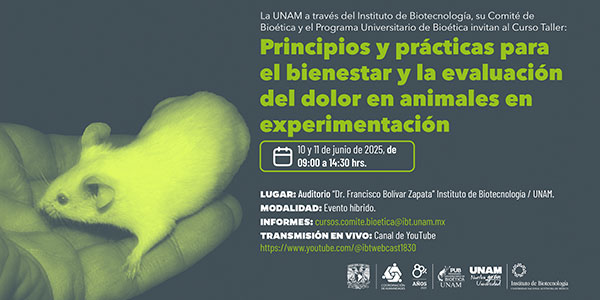 CURSO - TALLER: Principios y prácticas para el bienestar y la evaluación del dolor en animales de experimentación.