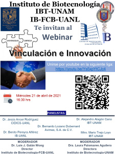 Webinar conjunto de los Institutos de Biotecnología de la UNAM y de la UANL.
